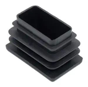 Заглушка пластиковая прямоугольная для труб 25х40, черная