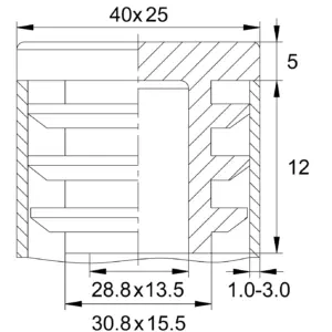 Заглушка пластиковая прямоугольная для труб 25х40, стенкой 0,8-3.0 мм, практичная, черная