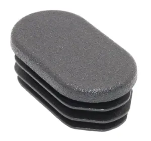 Заглушка пластиковая овальная 25х45, практичная, стенка трубы 0,8-2,5 мм, черный