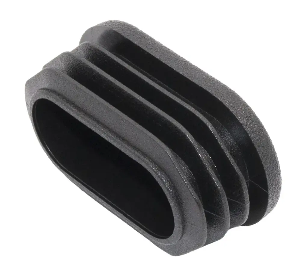 Заглушка пластиковая овальная 25х45, практичная, стенка трубы 0,8-2,5 мм, черный