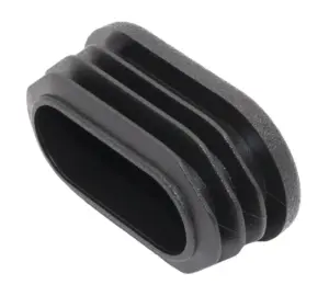 Заглушка пластиковая овальная 25х45, практичная, стенка трубы 0,8-2,5 мм, черный