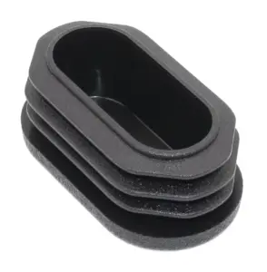 Заглушка пластиковая овальная 25х45, практичная, стенка трубы 0,8-2,5 мм, черный