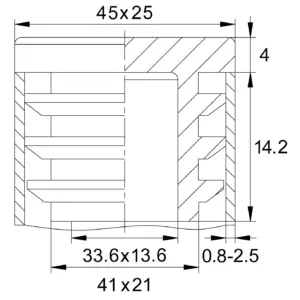 Заглушка пластиковая овальная 25х45, практичная, стенка трубы 0,8-2,5 мм, черный