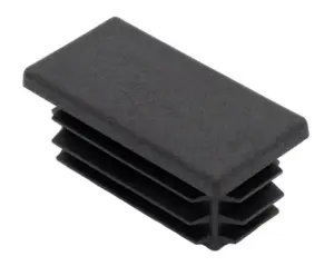 Заглушка пластиковая прямоугольная для труб 25х50 мм, черная