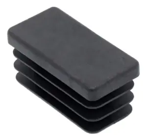 Заглушка пластиковая прямоугольная для труб 25х50 мм, черная