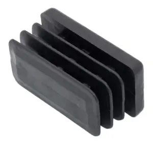 Заглушка пластиковая прямоугольная для труб 25х50 мм, черная