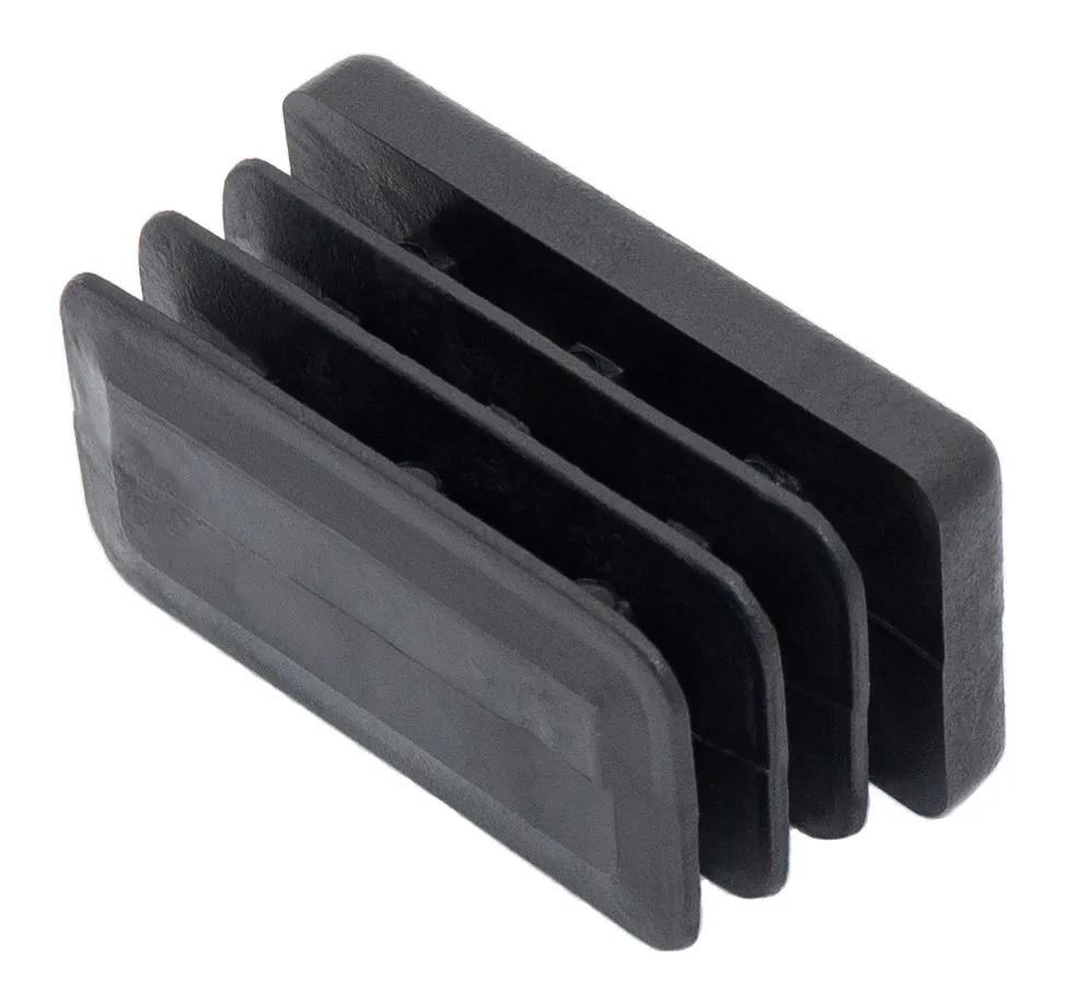 Заглушка пластиковая прямоугольная для труб 25х50 мм, черная