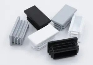 Заглушка пластиковая прямоугольная для труб 25х50 мм, черная