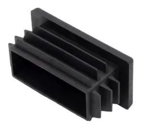 Заглушка пластиковая прямоугольная для труб 25х50 мм, черная