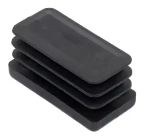 Заглушка пластиковая прямоугольная для труб 25х50 мм, черная