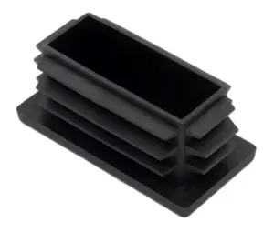 Заглушка пластиковая прямоугольная для труб 25х50 мм, черная