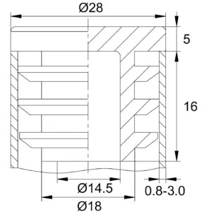 Заглушка для труб Ø28 мм, внутренняя, стенка трубы 0.8-3.0 мм, практичная, черная