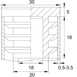 Заглушка квадратная для труб 30х30 мм, черная