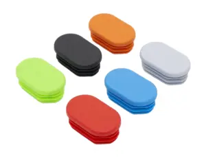 Заглушка пластиковая овальная 30х50, практичная, стенка трубы 0,8-2,5 мм, черный