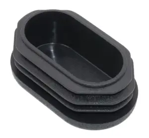 Заглушка пластиковая овальная 30х50, практичная, стенка трубы 0,8-2,5 мм, черный