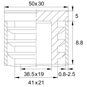 Заглушка пластиковая овальная 30х50, практичная, стенка трубы 0,8-2,5 мм, черный