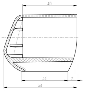 Опора наконечник пластиковый эстетичный для труб овального сечения 30х50 мм, черный