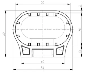 Опора наконечник пластиковый эстетичный для труб овального сечения 30х50 мм, черный