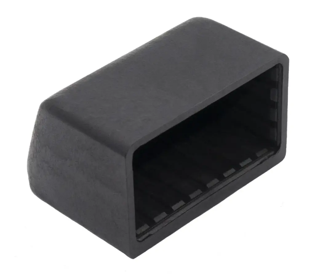 Опора наконечник пластиковая для труб прямогольного сечения 30х60, наружняя, черная