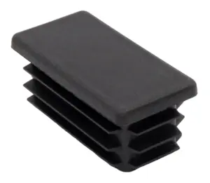 Заглушка пластиковая прямоугольная 30х60 мм, с плоской шляпкой, черная