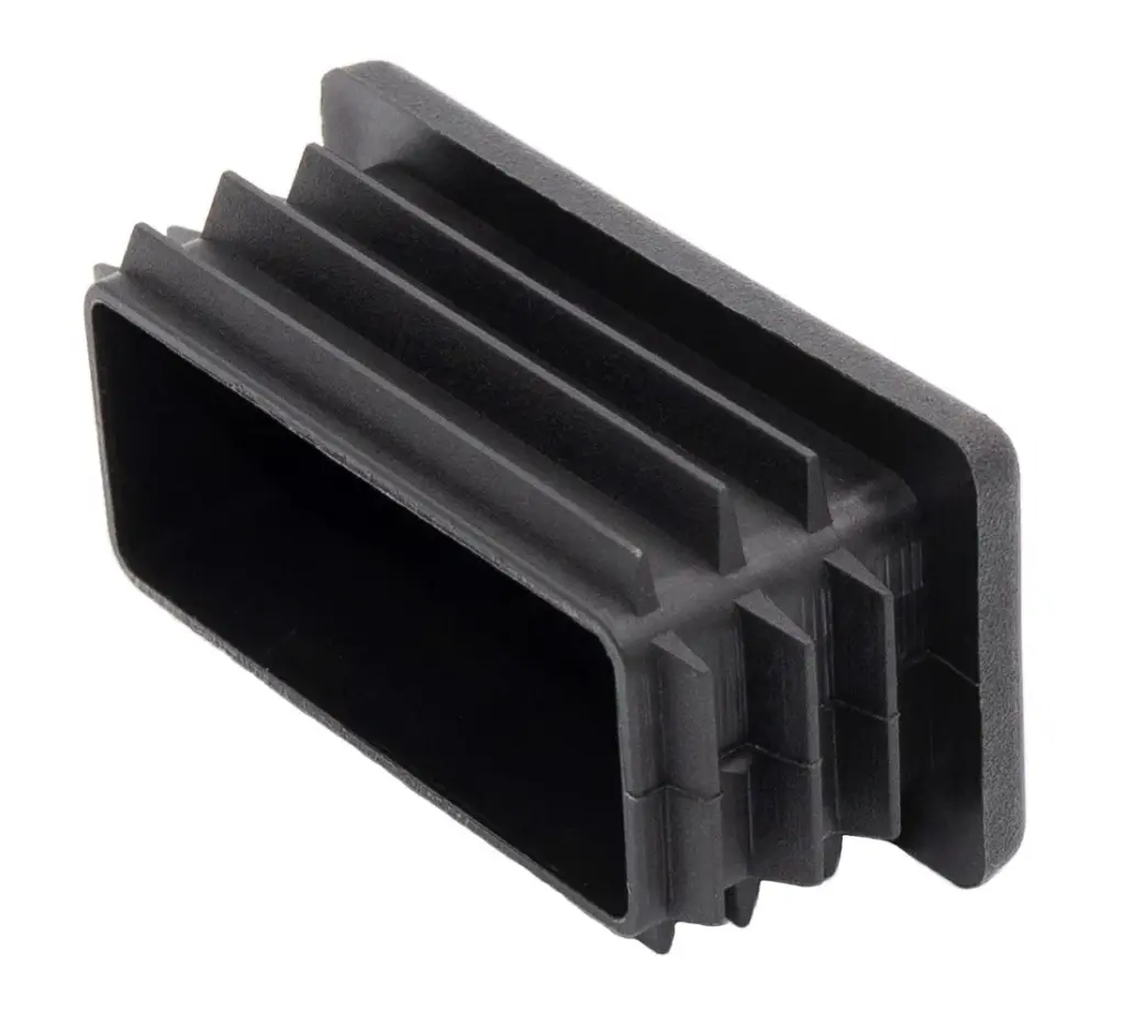 Заглушка пластиковая прямоугольная 30х60 мм, с плоской шляпкой, черная