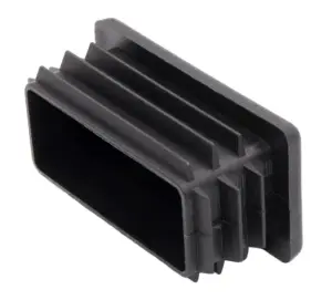 Заглушка пластиковая прямоугольная 30х60 мм, с плоской шляпкой, черная