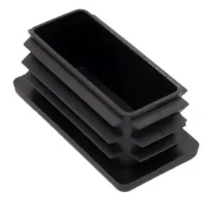 Заглушка пластиковая прямоугольная 30х60 мм, с плоской шляпкой, черная