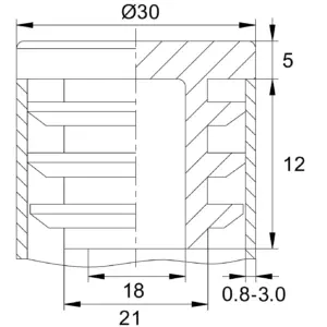 Заглушка для труб Ø30 мм, внутренняя, стенка трубы 0.8-3.0 мм, практичная, черная