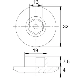Опора под болт/гайку ППК 080, черная