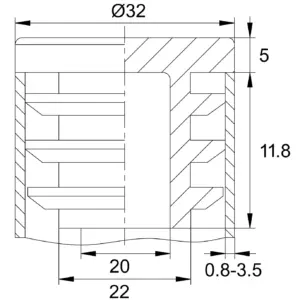 Заглушка круглая для труб Ø32 мм, внутренняя, стенка трубы 0.8-3.0 мм, практичная, черная