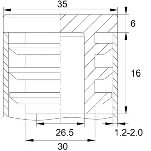 Заглушка квадратная для труб 35х35 мм, черная