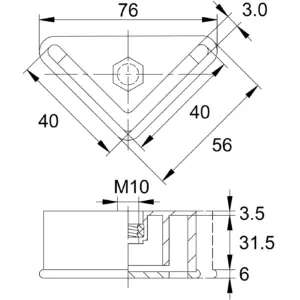 Заглушка угловая с резьбой ЗУ 40-10, черная