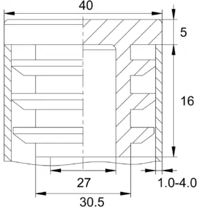 Заглушка квадратная для труб 40х40 мм, черная