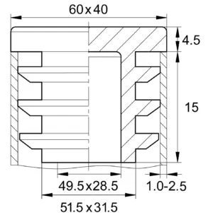 Заглушка пластиковая прямоугольная для труб, практичная, черная