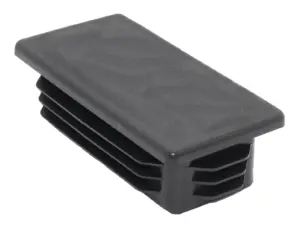 Заглушка пластиковая прямоугольная для труб 40х80 мм, практичная с ребрами, черная