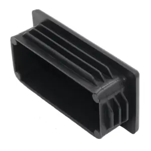 Заглушка пластиковая прямоугольная для труб 40х80 мм, практичная с ребрами, черная