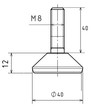 Опора резьбовая ОР40-8х40 декоративная, черная