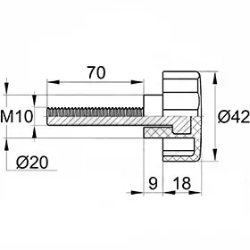 Фиксатор d42мм,М10х70,черный