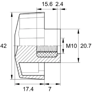 Барашек проходной 42мм,М10,черный