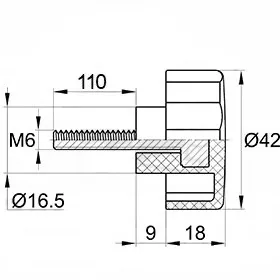 Фиксатор d42мм,М6х110, черный