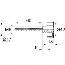 Фиксатор d42мм,М6х60, черный