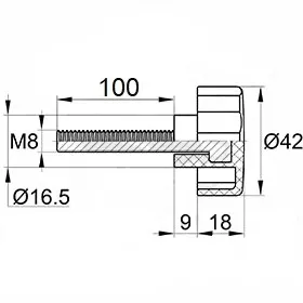 Фиксатор d42мм,М8х100,черный