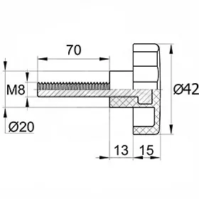 Фиксатор d42мм,М8х70,черный