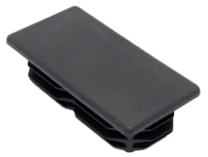Заглушка пластиковая прямоугольная для труб 50х100 мм, практичная, черная RAL9017