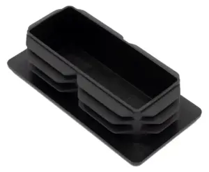 Заглушка пластиковая прямоугольная для труб 50х100 мм, практичная, черная RAL9017