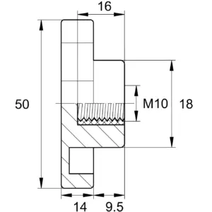 Барашек 50мм,М10,черный