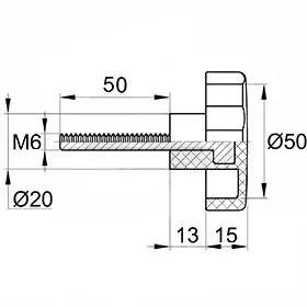 Фиксатор d50мм,М 6х50,черный