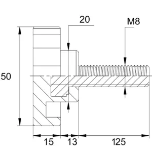 Фиксатор d50мм,М8х125,черный