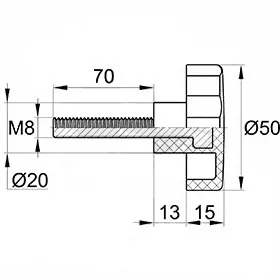 Фиксатор d50мм,М8х70,черный