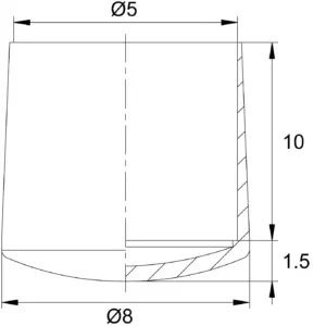 Заглушка для труб d5 мм, наружная, черная